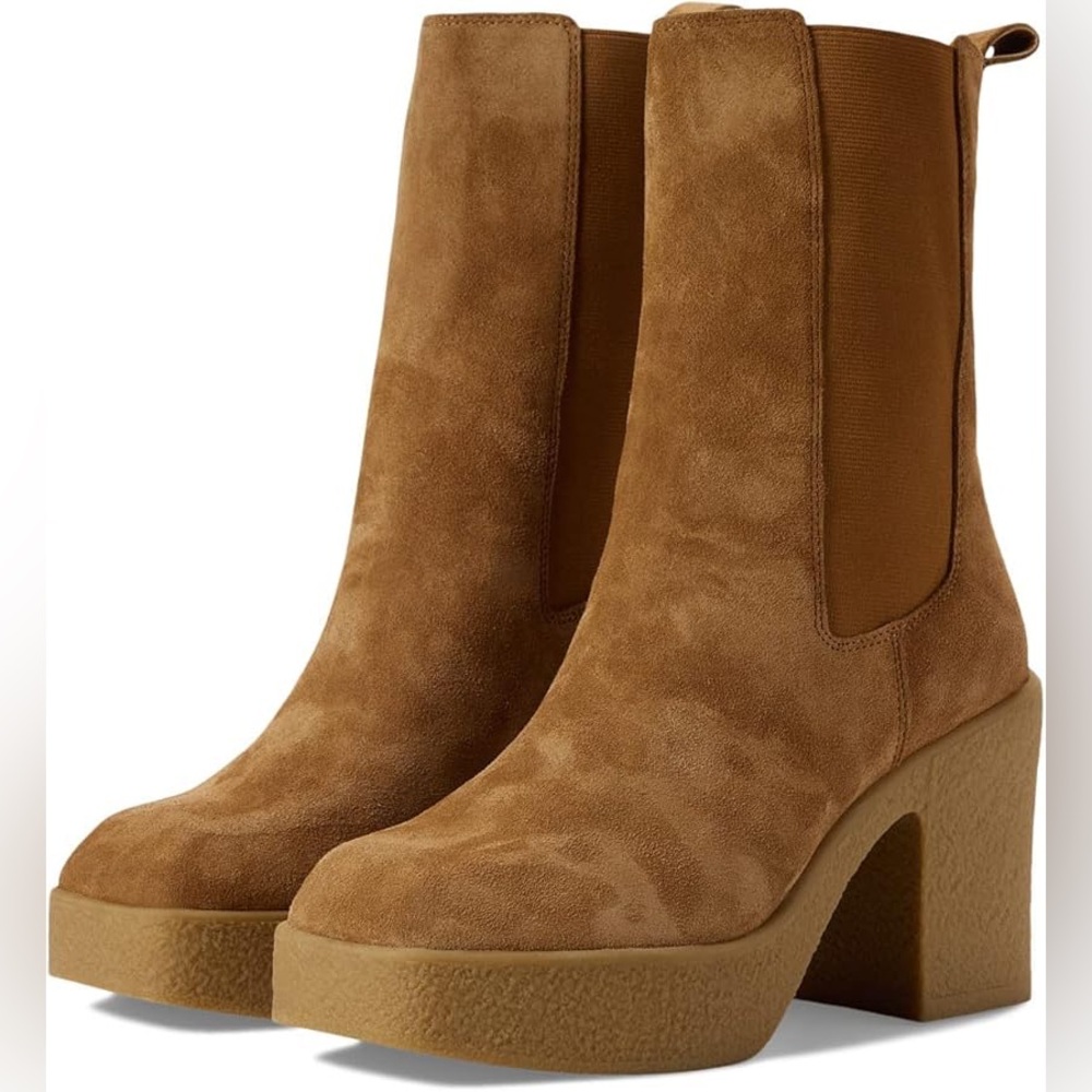 Chinese Laundry Tan Suede Heeled Boots